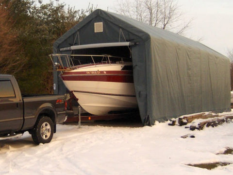 Image of Rhino Shelter 14’W x 42’L x 17’H – (Peak Style)