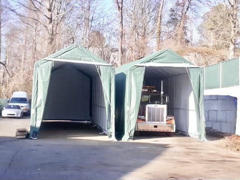 Image of Rhino Shelter 14’W x 42’L x 17’H – (Peak Style)