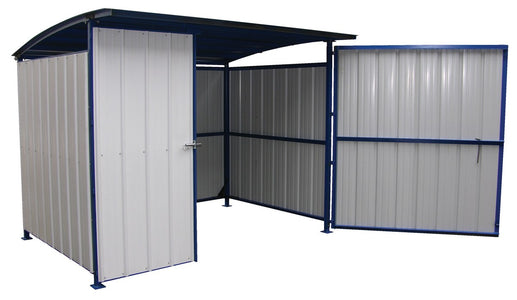 Vestil Steel Multi Duty Shed with Front Doors 95-1/2 In. x 120 In. x 90-1/16 In. Blue/White
