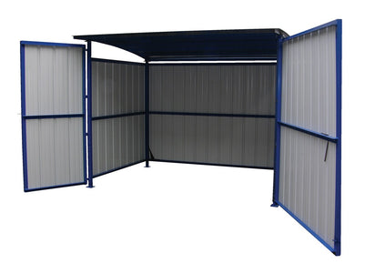 Vestil Steel Multi Duty Shed with Front Doors 95-1/2 In. x 120 In. x 90-1/16 In. Blue/White